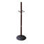 Portemanteaux 73 po de hauteur chrome et bois, finition cerisier
