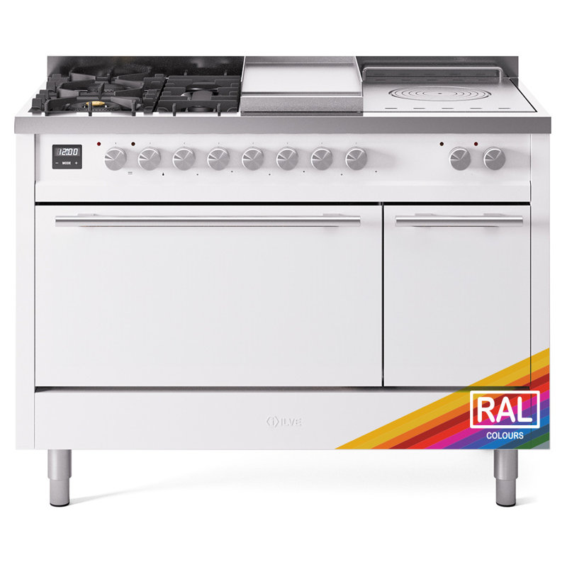 Ilve Professional Plus II 48 po à double brûleurs à 5 brûleurs, plaque chauffante et surface française, Propane liquide