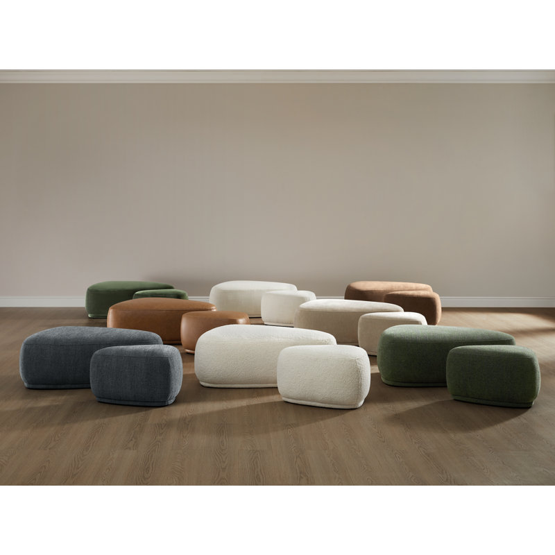 Adna Triangular Upholstered Cocktail Ottoman, Moss Luxe Velvet