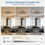 Grand ventilateur de plafond 72 pales de 72 pouces à 72 pales, moteur à courant continu silencieux réversible, ventilateur de plafond moderne intérieur / extérieur, adapté pour la cuisine, le salon et la terrasse, noir.