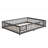 Solid Wood Platform Bed Frame with Fence-1003639481-1003639463