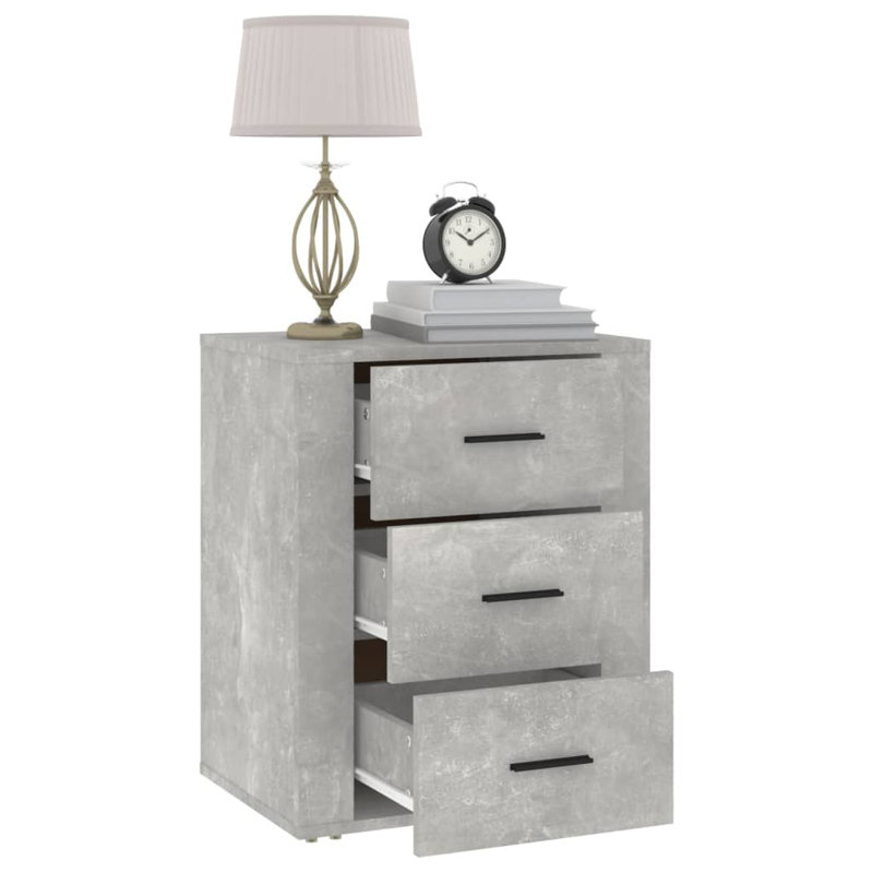Javoney 50cm W Manufactured Wood Bedside Table, Grey
