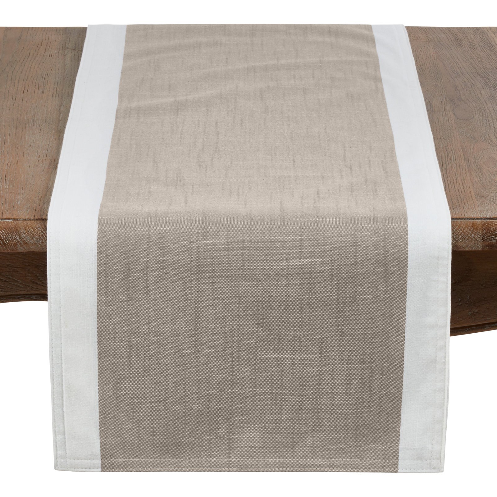 Crisanta No Pattern Table Runnner, Natural, 16" x 108"