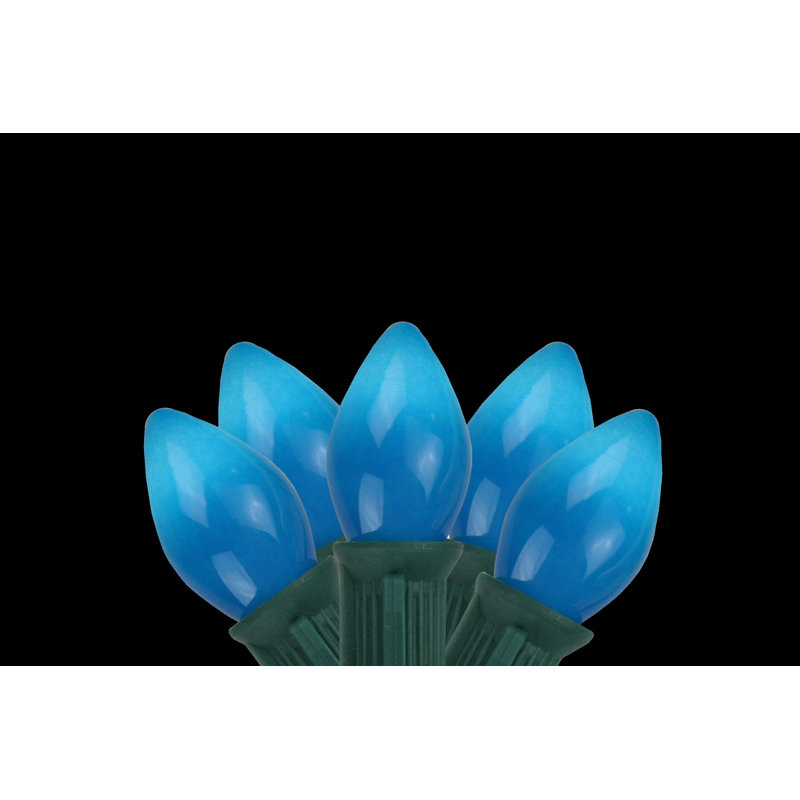 Ensemble de 25 lumières C7 de Noël, Bleu / vert