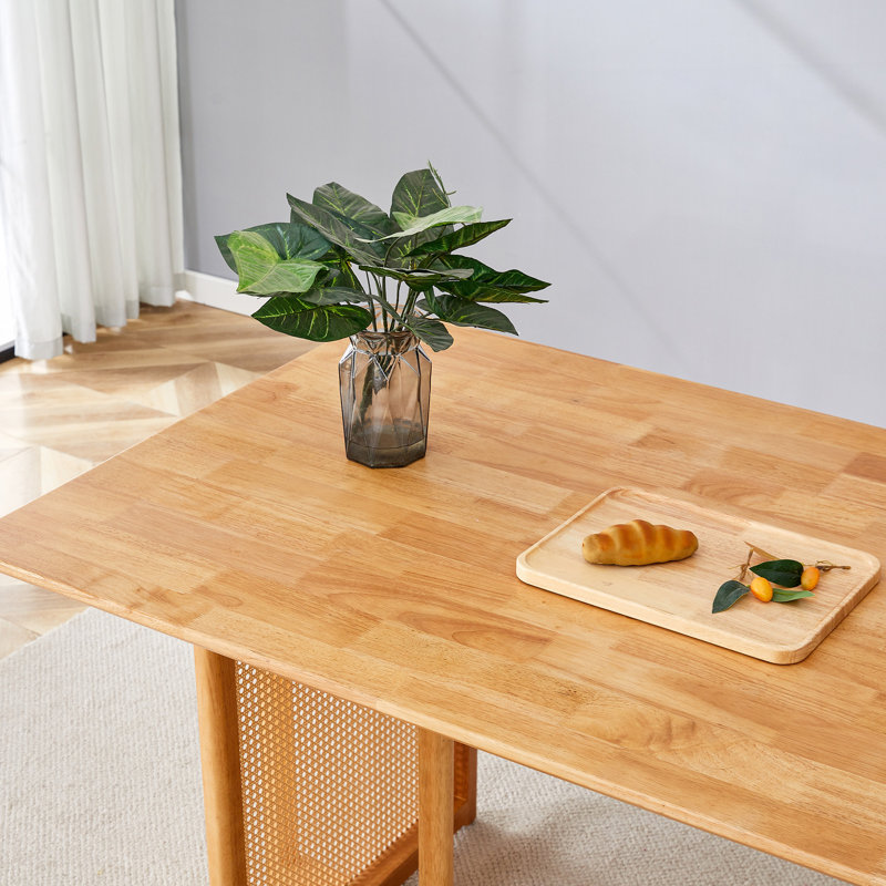 Freidin Wood Rectangular Dining Table, Brown, 30"H x 59"L x 35.4"W