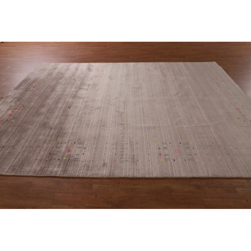 Tapis oriental rayé beige Gabbeh