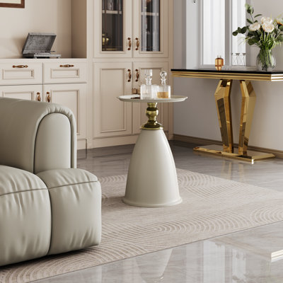 Table d'appoint ronde en fer de luxe pour petits espaces