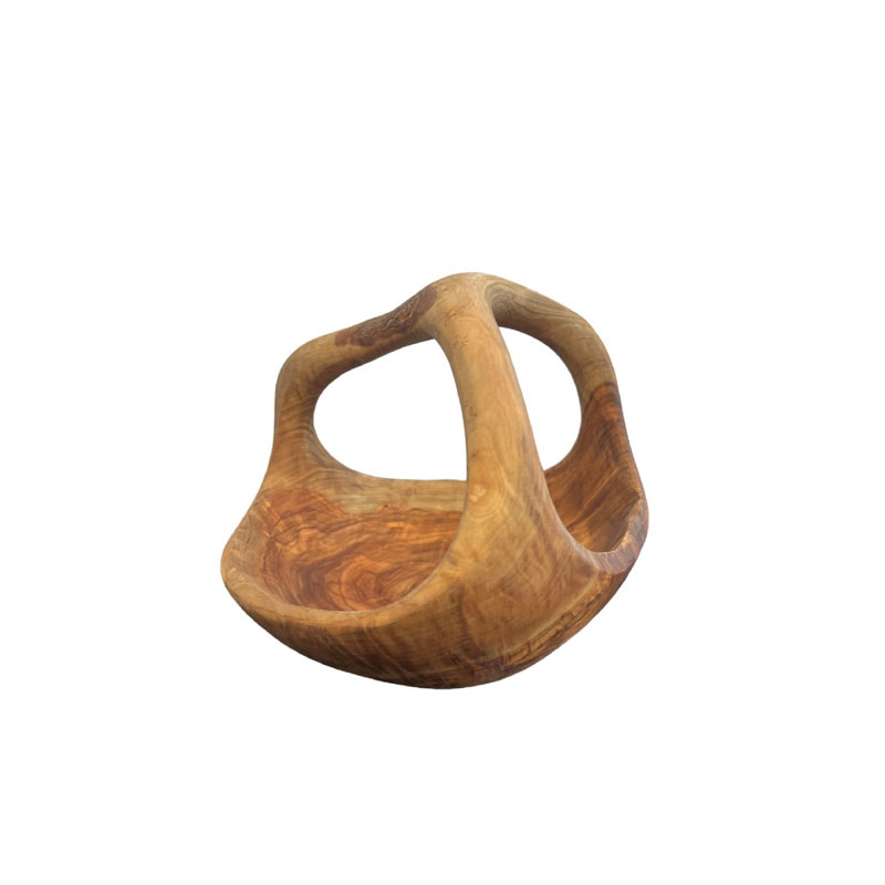 Bol avec poignée en bois naturel