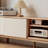 Log style simple solid wood TV cabinet