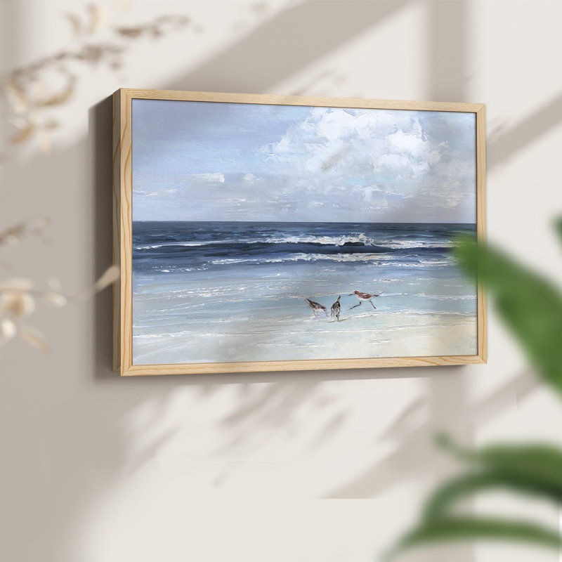 Beach Trio -Framed Print - Restickable, Natural, 16" H x 20" W