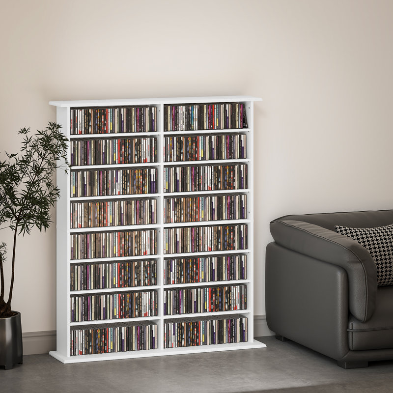 123.7cm H Media Shelves, Grey, 123.7cm H x 106.5cm W x 24cm D
