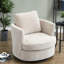 Fauteuils pivotants d'appoint, fauteuil demi-tonneau moderne en chenille beige pour la maison
