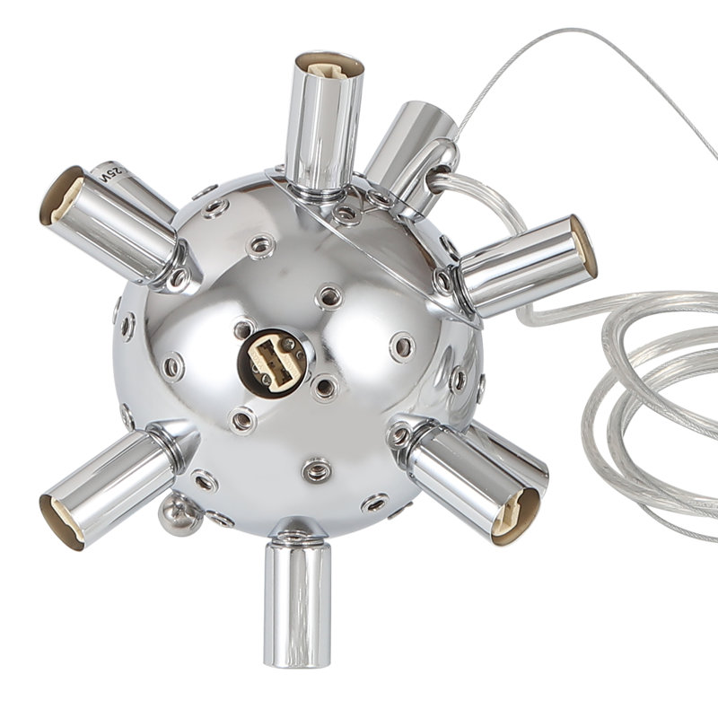 Ambera 12 - Light Dimmable Modern Crystal Dandelion Firework Sputnik Sphere Chandelier, Chrome