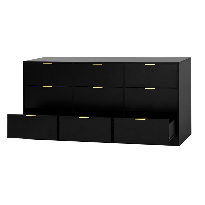 Black 9 Drawer Dresser