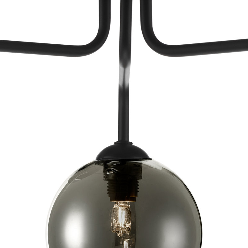 FEYA 3LT SEMI FLUSH GLS, Matt Black/Smoked