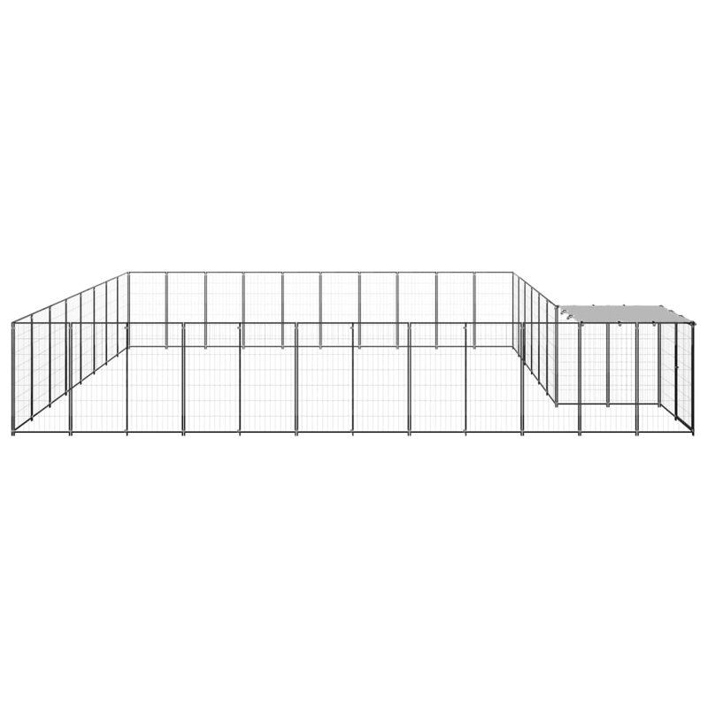 Pedersen 110cm H Metal Yard Kennel With Door, Black
