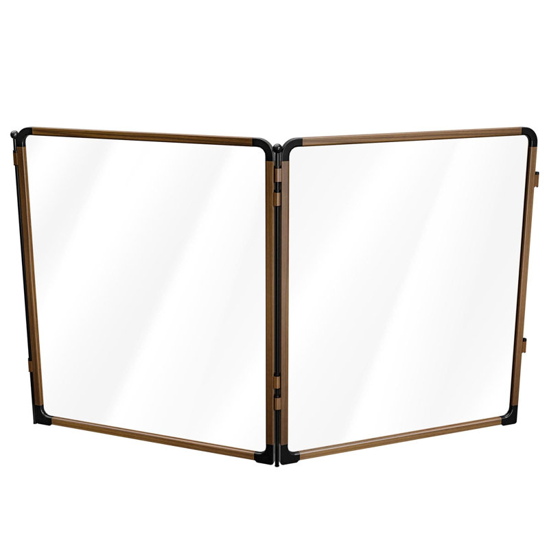 Parc d'intérieur pour chien en acrylique robuste AuraSpace Pro de FXW, avec structure en métal, hauteur 32 po, 2 panneaux pour petits et moyens chiens, noyer