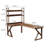 Modern L-Shaped Solid Wood Desk with Bookshelf-2059612778