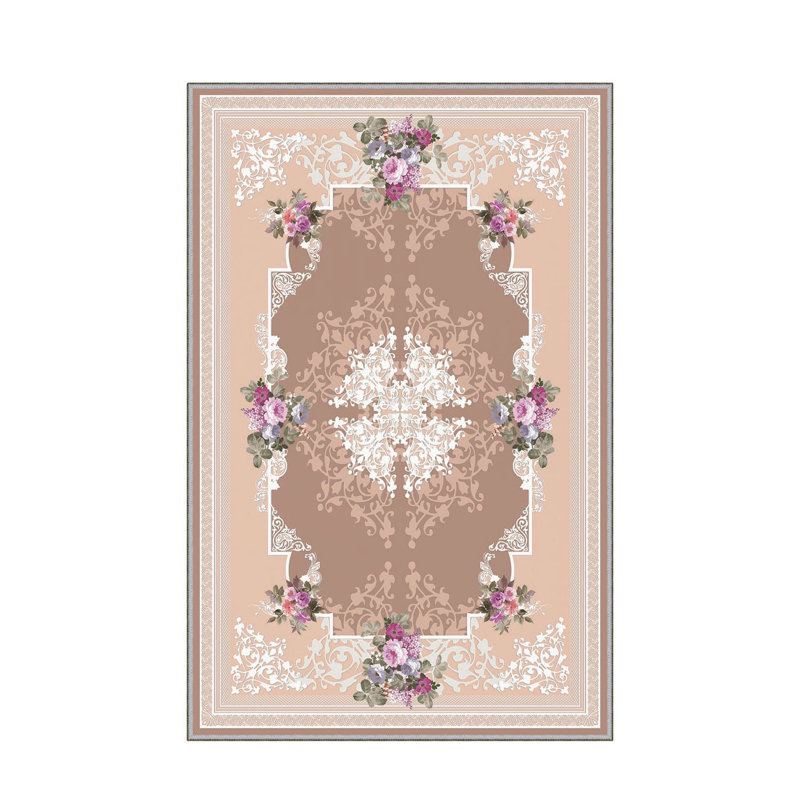 Stylish Woven Carpet, 4 x 6 Feet, 100% Polyester | Antibacterial, 3D Digital Printing, Non-Slip PVC Felt Dot Underside | Machine Washable, 0.4 in Pile Height, Perfect for Living Room & Bedroom Decor