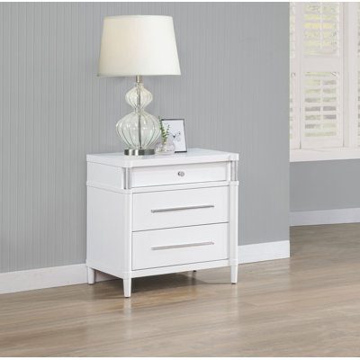 Gracemont 3-Drawer Bedroom Nightstand Bedside Table White