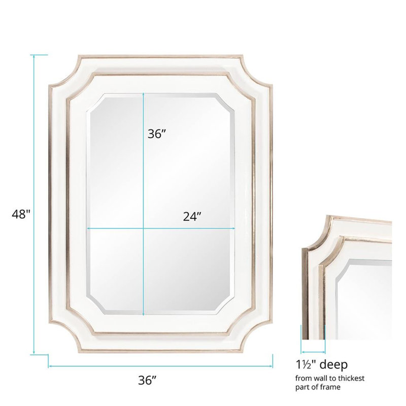Miroir festonné Ethan - blanc, Blanc