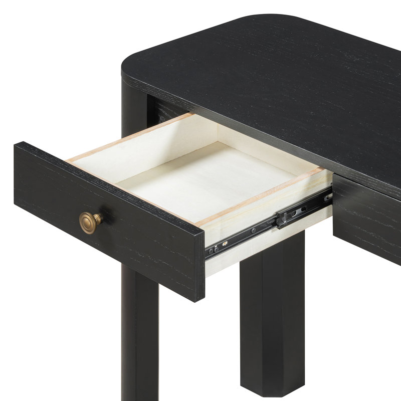 Console avec canapé et coins arrondis, Noir