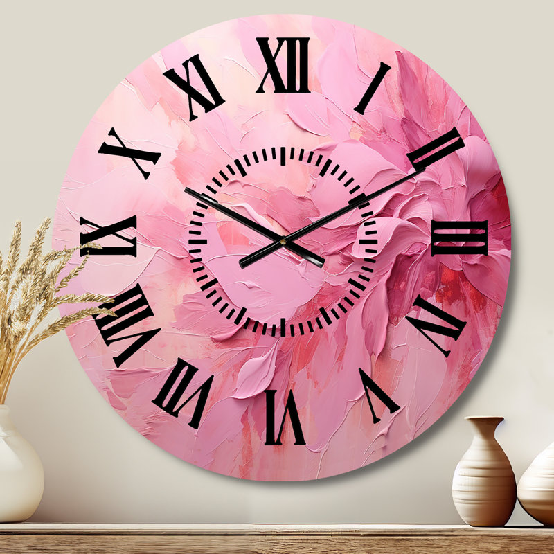Horloge murale or et rose, Médium