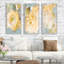 Fleurs jaunes sur fond bleu - peinture sur toile flottante 3 pièces-72215009