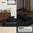 Black Velvet Convertible Sofa Bed, 2-In-1 Folding Sleeper Couch-15663702