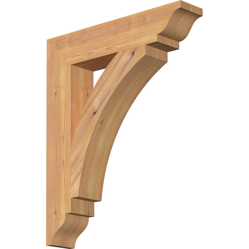 Thorton Traditional Bracket, Western Red Cedar (Smooth), 26"H x 3.5"W x 14"D