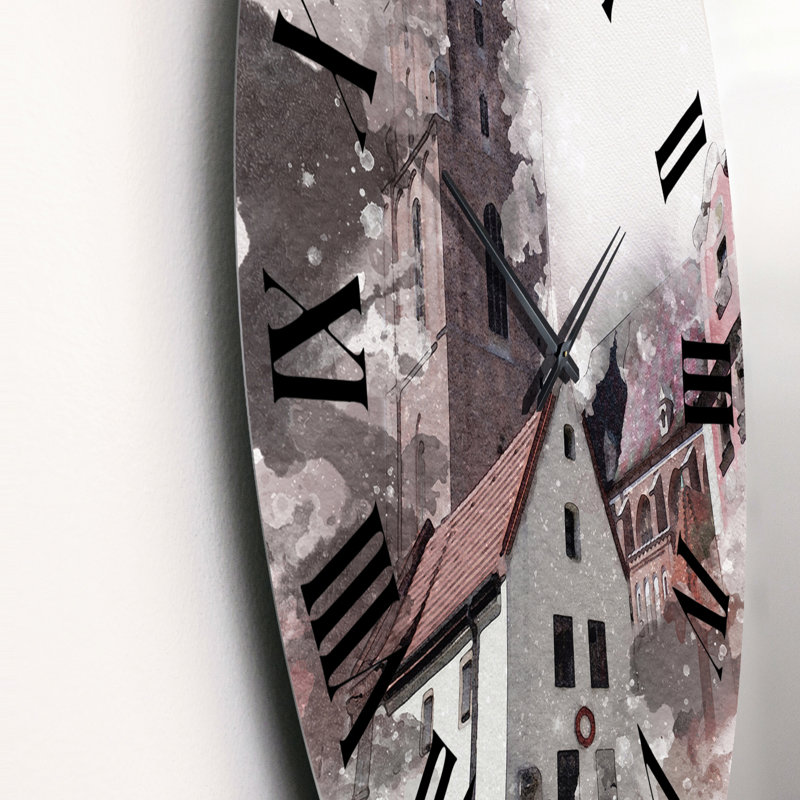 Horloge murale rétro vintage blanc rétro en Pologne - Mid-Century, Petit