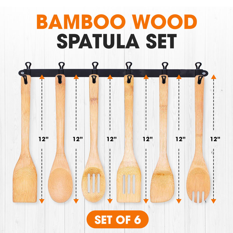 6-Piece Non-Scratch Bamboo Cooking Utensil Set