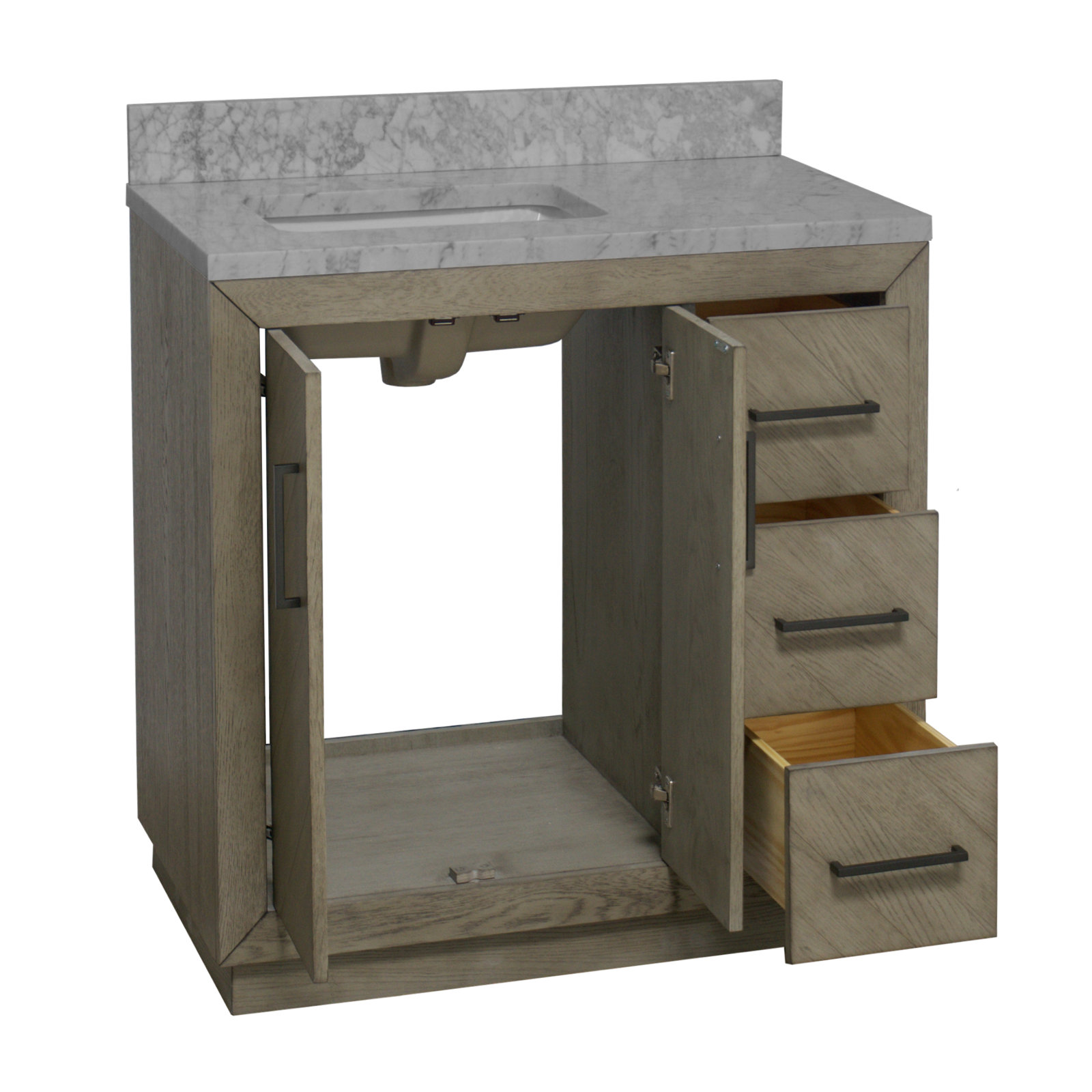 Sadelle 36'' Single Bathroom Vanity, Gray Oak