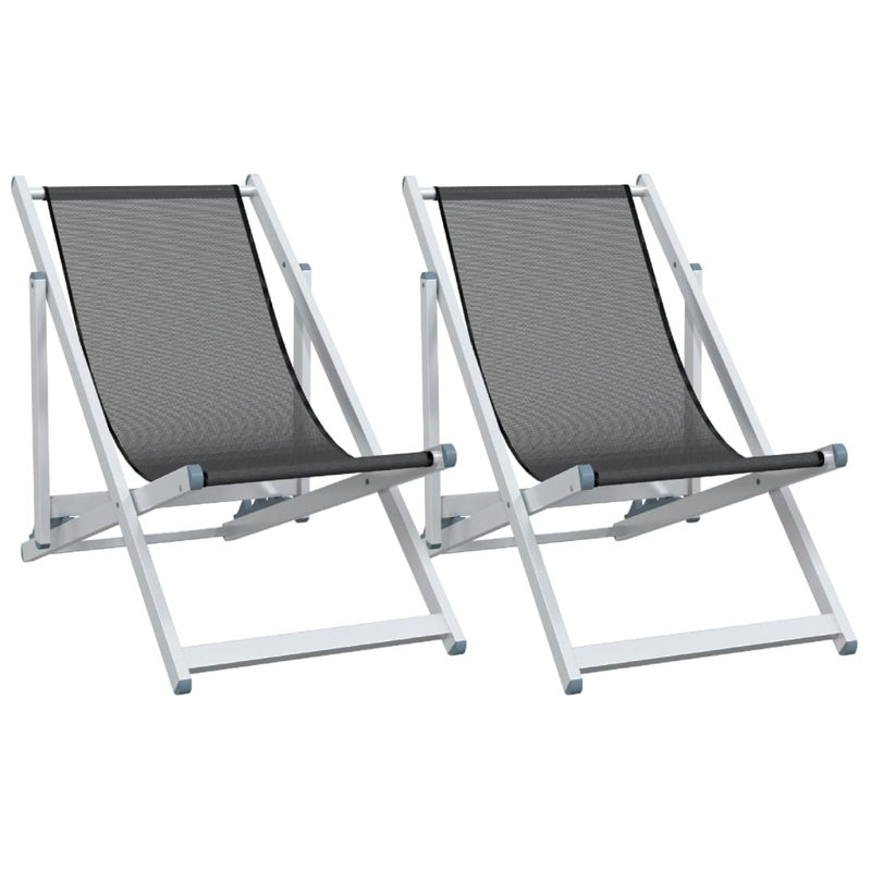 4-4 Sling Camping / Beach Folding Chair Folding Chair Set, in Grey