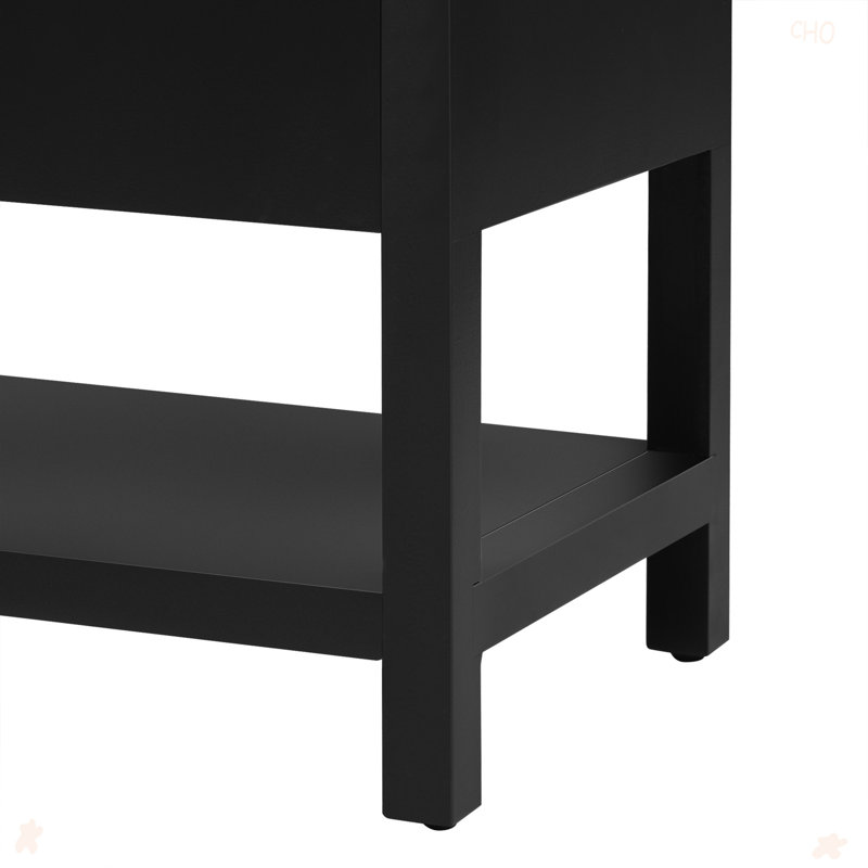 Functional Entryway Console Table With Ample Storage For Study,Entrance, Black