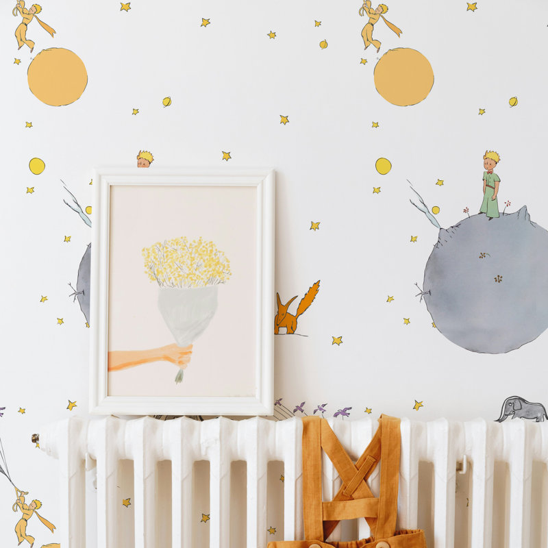 The Little Prince Wallpaper, White Background Nursery