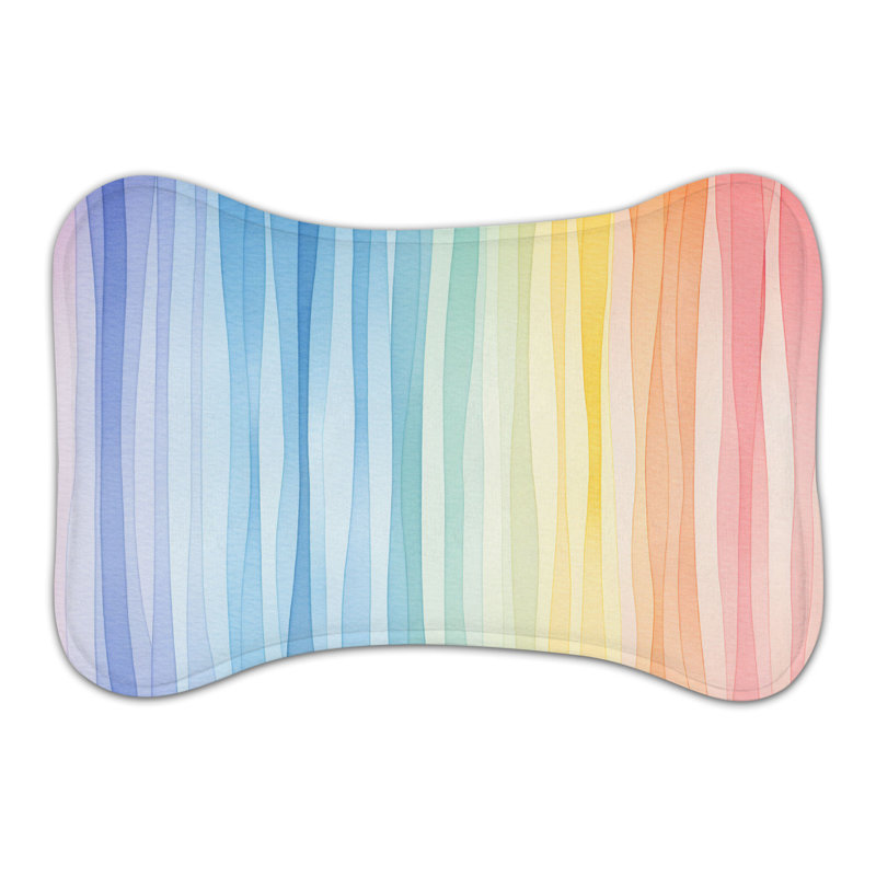 Aquarelles colorées - Tapis d'alimentation en os 1 pièce, Moyen (18 po)
