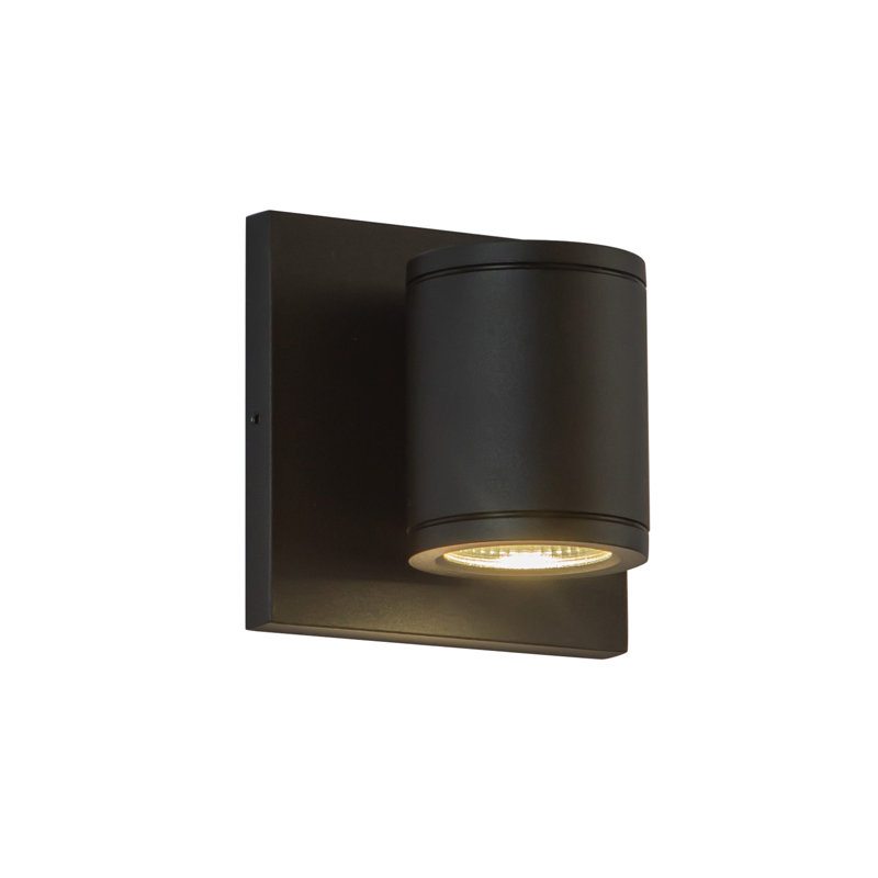 Mur extérieur à DEL noir Nordic 4 po (2 po de diamètre), H 4,63 po x l 4,63 po x P 3,38 po, Noir, 5 W