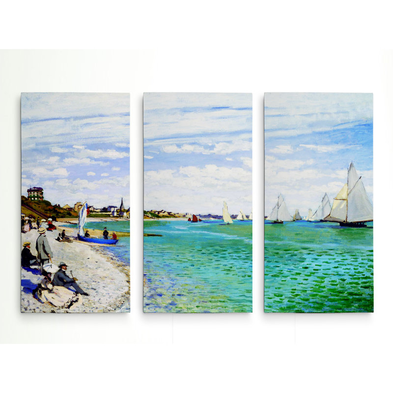 A Premium "Regatta at Sainte-Adresse" par Claude Monet, reproduction d'art sur toile, H 40 po x l 60 po x P 1,5 po