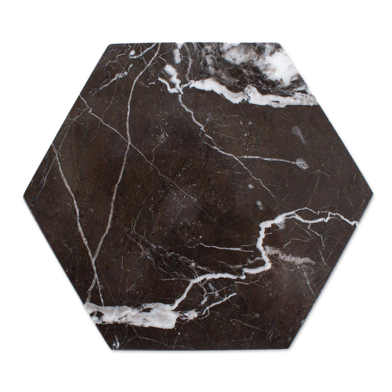 Everly Quinn Marble Cheese Board, Brown