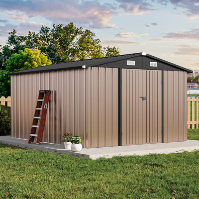10 Ft. W X 12 Ft. D Metal Storage Shed With Metal Base Frame Kit