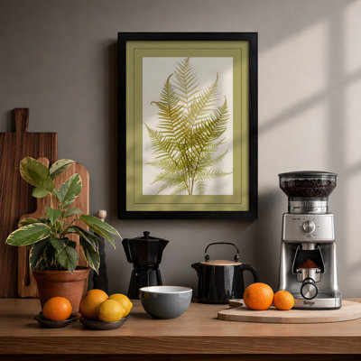 Fern Study In Olive Botanical - Print