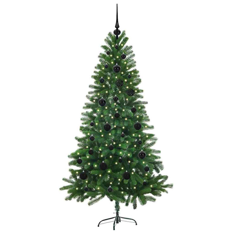 Christmas Tree with 150 LEDs with Stand 150 cm PE, Black