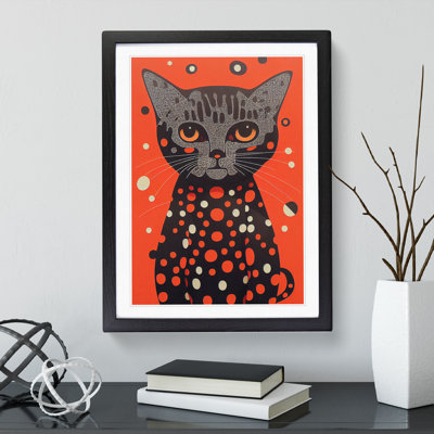 Spotty Cat Abstract - Framed Print