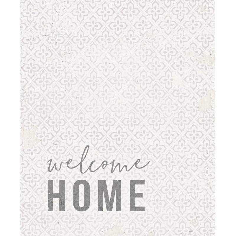 Welcome Home Pattern - Textual Art Print, 76cm H x 51cm W, Wrapped Canvas