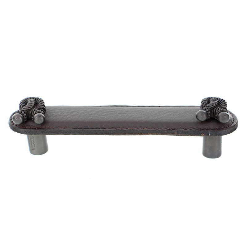 Equestre Bar / Handle Pull, 5", Antique Brass/Brown