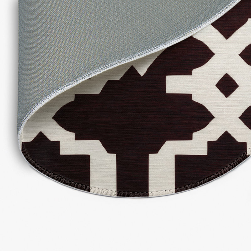 Tapis noir intérieur et extérieur Trellis, Rond 5 pi