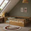 Structure de lit double Montessori avec rails hauts, lits en bois pour enfants avec éclairage et tablette de rangement, naturel-1562531852