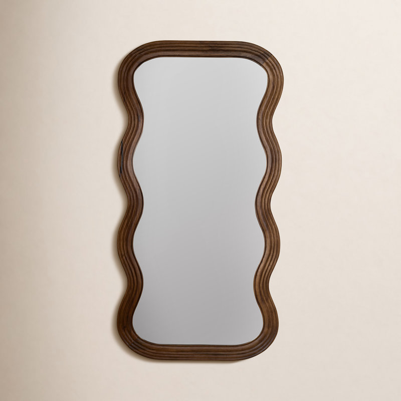 Frances Wavy Solid Wood Beveled Mirror