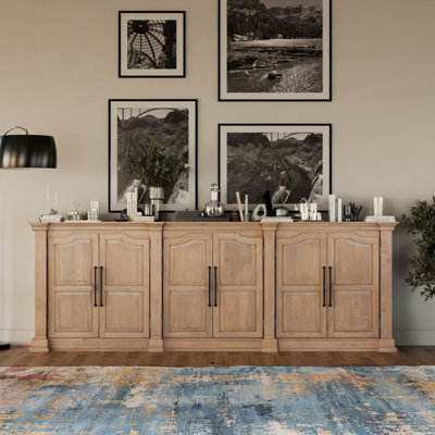 6-door Carved Solid Wood Sideboard